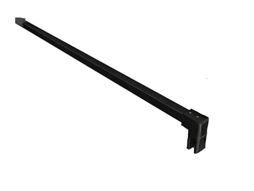 Glaszentrum Hagen Duschwanne - Schwarz Stabilisator Stange - Eckig - Fix - 65-120 - Duschwannen Haltestange für Duschkabinen bis 10 mm Glasstärke, flexibel einstellbar von 65 cm bis 120 cm und mit modernem Design für ein ästhetisches Badezimmer.