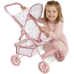 Kinderplay Puppenbuggy rosa – leicht faltbar und ideal für kleine Eltern - Leichter Puppenwagen für grenzenlosen Spielspaß. Mit stabilem Rahmen, leisen EVA-Rädern und praktischem Faltmechanismus für einfaches Verstauen. Fördert Fantasie und Motorik – perfekt ab 3 Jahren!
