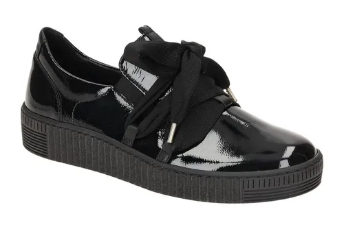 Gabor Damen Low-Top Sneaker - Best Fitting für optimalen Tragekomfort - Damen-Schnürhalbschuhe mit Lack-Obermaterial, ideal für den Alltag und Freizeit. Genießen Sie den perfekten Sitz dank Best Fitting Technologie und die bequeme TR-Sohle.
