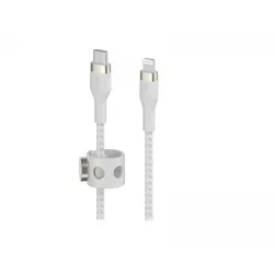 Belkin PRO Flex Lightning USB-C - Apple zertifiziertes 15W USB-Kabel in Weiß, ideal für schnelles Laden und Datenübertragung