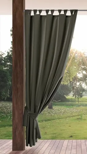 Eurofirany Garden Outdoorvorhang mit Schlaufen, 155x260 cm - Wetterfester Outdoorvorhang für Pavillon, Terrasse oder Pergola, bietet optimalen UV-Schutz und Sichtschutz, pflegeleicht und schmutzabweisend, ideal für jedes Wetter.