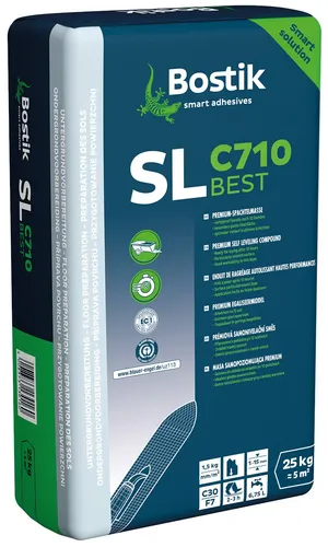 BOSTIK SL C710 BEST 25kg Nivelliermasse - Mörtel, Putz, Zement & Gips - Selbstverlaufende Ausgleichsmasse für perfekte Untergründe, ideal für Renovierungen und Neubauten.