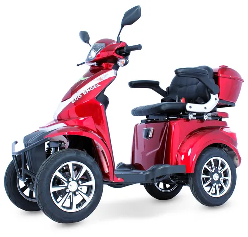 ECO ENGEL 532 Rot - Seniorenmobil 4 Rad Quad - Elektro-Scooter mit bis zu 60 km Reichweite, ideal für Senioren. Mit Wendekreis von 4,1 m und einer Geschwindigkeit von bis zu 25 km/h.