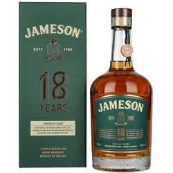 Jameson 18 Jahre Irish Whiskey - Exklusiver 18 Jahre alter Irish Whiskey, 700 ml – 46 % vol, mit komplexen Aromen von Holz, Toffee und Leder. Ein Hochgenuss für Whisky-Liebhaber!