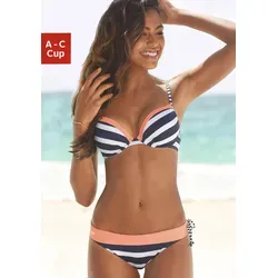 KangaROOS Push-Up-Bikini-Top Anita, sportliches Blockstreifendesign - Bikini-Oberteile mit verstellbaren Trägern und wattierten Kissen für optimalen Halt und komfortablen Sitz, perfekt für den Strand oder Pool.