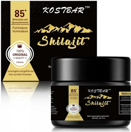 KOSTBAR™ Shilajit Resin 30 ml - Hochwertiges Kräuterharz - Mineralstoffe - Reines Shilajit aus dem Himalaya, hypoallergen und ohne Zusatzstoffe, ideal für eine natürliche Stärkung des Wohlbefindens.