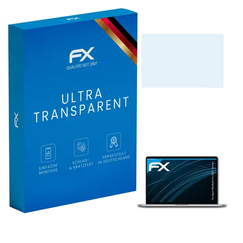atFoliX 2x Schutzfolie für Apple MacBook Pro 2021 16 inch klar