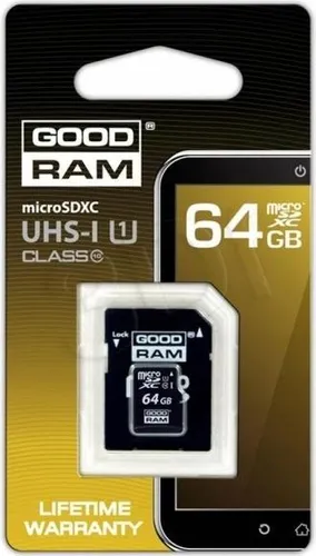 GOODRAM 64GB Micro SDXC Karte Class 10 UHS-1 + SD Adapter
