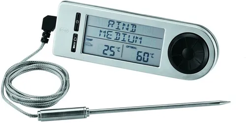 RÖSLE Barbecue-Kerntemperaturmesser - Hochwertiges Grillthermometer mit Magnethalterung, präzise Garpunktbestimmung für Rind, Kalb, Schwein, Lamm und Geflügel
