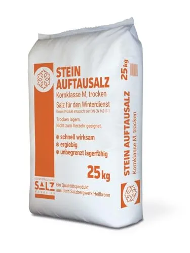 Streusalz 25 kg - Effektiver Winterdienst - Streusalz 25 kg, ideal zur Schneebeseitigung und Glättebekämpfung auf Wegen und Straßen, sorgt für Sicherheit in der kalten Jahreszeit.