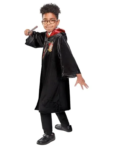 Rubies Harry Potter Gryffindor Deluxe-Umhang für Kinder - Kostüme für Kinder: Offizieller Gryffindor-Umhang mit hochwertigem Satinfutter, perfekt für Halloween und magische Abenteuer in Hogwarts.