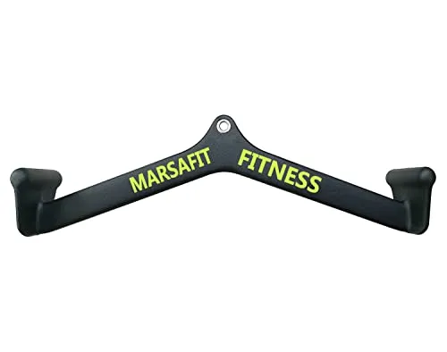 MARSAFIT Home Gym Fitness Rowing T-bar V-bar Pulley Cable Machine Attachments Bicep Curl Tricep Lat pulldown Bar Back Strength Training Handle Grips Lat Pull Down Bar Press Down Exercises (Length 22")