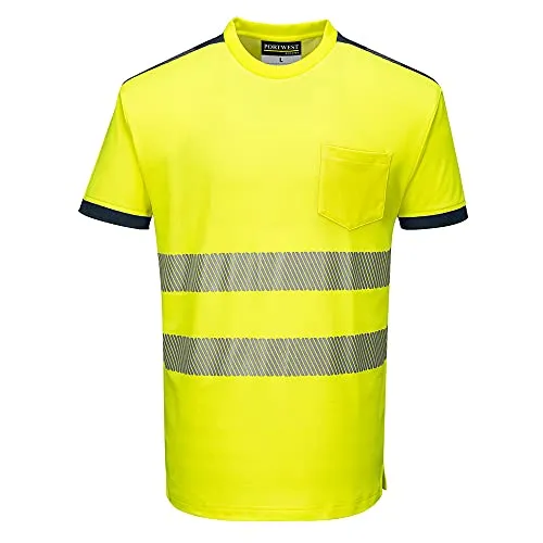 Portwest PW3 Hi-vis T-Shirt XXL - Arbeits- & Schutzkleidung mit HiVisTex Pro-Reflexstreifen für optimale Sichtbarkeit und Bewegungsfreiheit, ideal für den sicheren Einsatz bei Tag und Nacht.