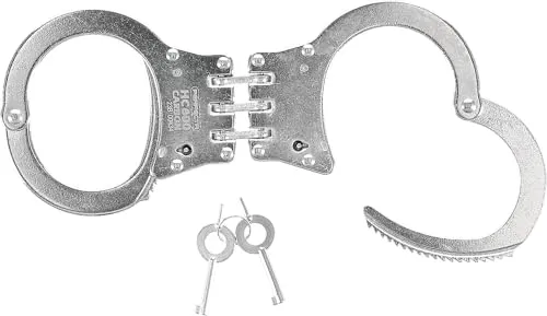 PerfectA Unisex HC 600 Profi Handschellen aus Carbonstahl - Hochwertige Handschellen aus vernickeltem Carbonstahl, inklusive Tasche, ideal für Profis und Sicherheitspersonal.