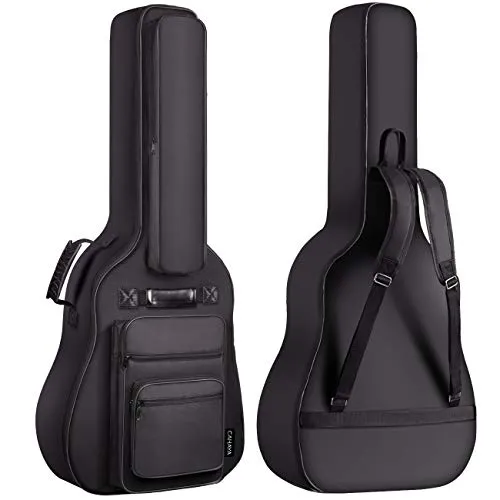 CAHAYA Gitarrentasche Gig Bag für 40-41 Zoll Gitarre - Konzertgitarren-Taschen mit 8mm Polsterung, wasserdichtem Material und 6 Außentaschen für Zubehör. Ideal für den sicheren Transport und praktisches Design mit Rucksackgarnitur.