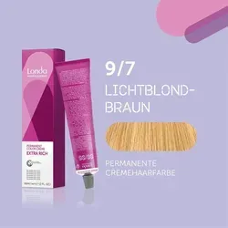 Londa Professional Extra Rich Crème Permanente Cremehaarfarbe 9/7 Lichtblond-braun 60ml