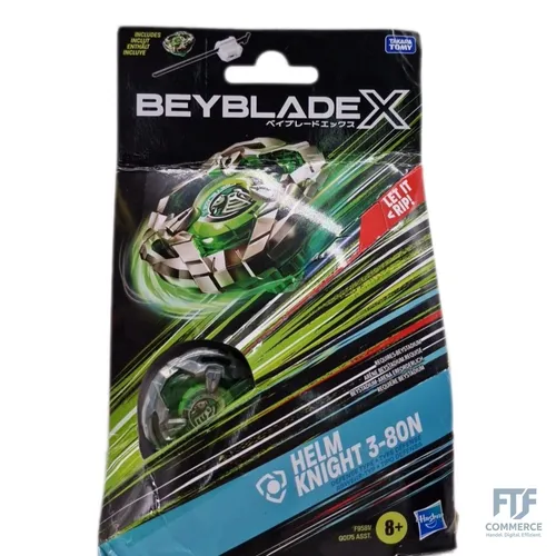 Hasbro Beyblade X Helm Knight 3-80N Starter Pack - Tauche ein in spannende Kämpfe mit dem Beyblade X Helm Knight 3-80N Starter Pack! Enthält einen leistungsstarken Kreisel und Launcher. Perfekt für actionreiche Duelle und kreative Kreisel-Kombinationen.