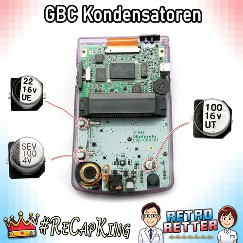 Kondensatoren für Game Boy Color Mainboard - GBC Platine