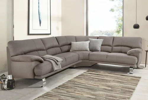 TRENDMANUFAKTUR Ecksofa Cecilia II, in italienischen Design, bequem, hoher Sitzkomfort, L-Form, extrabreite Armlehnen für noch mehr Sitzkomfort