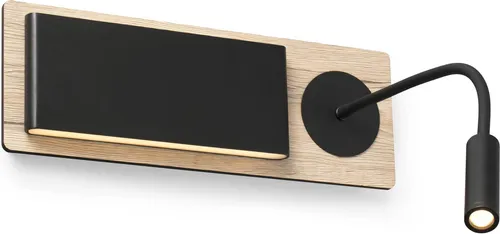 MOOD Wandleuchte innen mit Leser 20062 - Moderne Wandleuchte in Schwarz mit integriertem Leselicht, ideal für gemütliche Abende. Hochwertige Materialien und fest verbautes LED-Modul sorgen für effiziente Beleuchtung.