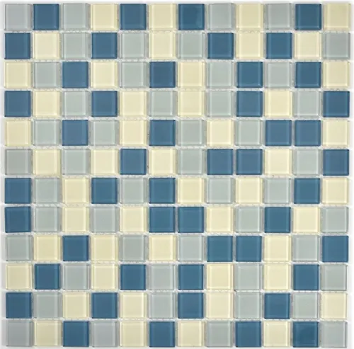 Mosaik Fliesen Glasmosaik weiss silber metallic grau Schwimmbadmosaik Poolmosaik