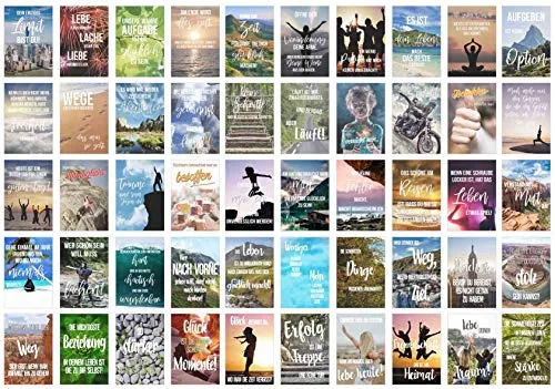 Edition Seidel Set 50 Postkarten Leben & Momente mit Sprüchen - Karten mit Spruch - Geschenk - Dekoidee, Freundschaft, Leben, Motivation, Geburtstagskarten