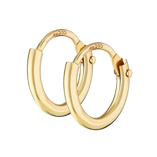 NKlaus PAAR 585 echt GOLD HERREN Klapp Creole Ohrringe - Ohrringe für Damen, aus 585 Echtgold, stilvolles Design in klassischer Creolen-Form, ideal für den modernen Mann, robust und langlebig.