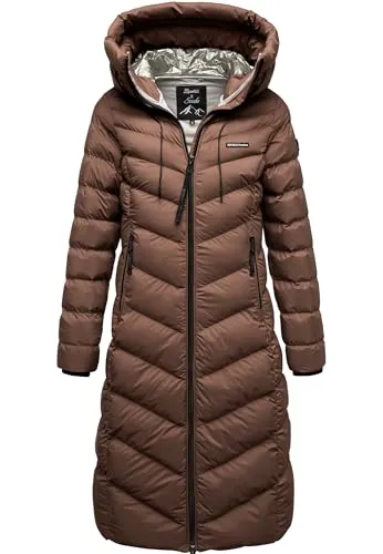 REPUBLIX Damen Gefütterte Winterjacke RJ-8025 in Braun - Elegante Winterjacke für Damen mit großem Kapuzen-Design – ideal für kalte Tage. Robuste und pflegeleichte Materialien sorgen für einen hohen Tragekomfort. Verstellbare Kapuze und Zwei-Wege-Reißverschluss bieten Flexibilität und Stil.