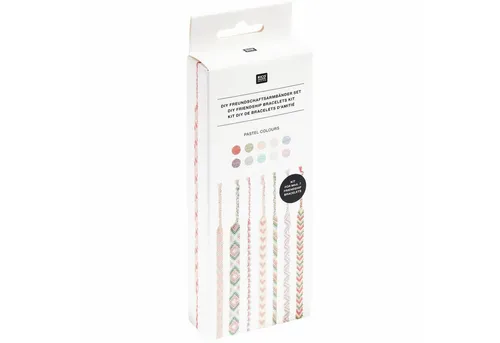 Rico Design Kreativset DIY-Freundschaftsarmband-Sets, 100% Baumwolle