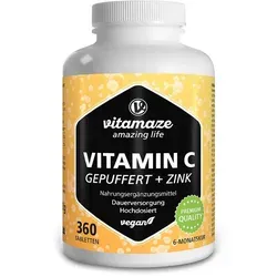 Vitamin C gepuffert 1000mg hochdosiert + Zink Tabletten