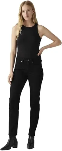 Levi's Damen Straight Classic Straight, Soft Black, 30W / 32L - Stilvolle Damenjeans mit entspannter Passform und geradem Bein. Der klassische Look wird durch den authentischen Levi's Tab und hohe Dehnbarkeit ergänzt, für optimalen Tragekomfort ohne einzuengen.