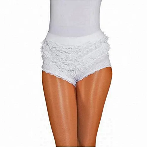 Orlob Kostüm Weißes Garde Rüschenhöschen für Kinder & Damen S/M - Elegantes, weißes Rüschenhöschen für Kinder und Damen in Größe S/M. Aus 90% Polyamid und 10% Elasthan, maschinenwaschbar bis 30°C, ideal für besondere Anlässe.