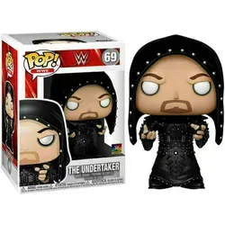 FUNKO POP WWE Undertaker Figur - Serie 69 Elite Basic - Action-Figur des legendären Undertaker aus der WWE, originalverpackt in bedruckter Fensterbox. Perfekt für Sammler und Wrestling-Fans, Höhe: 9 cm, aus hochwertigem Vinyl.