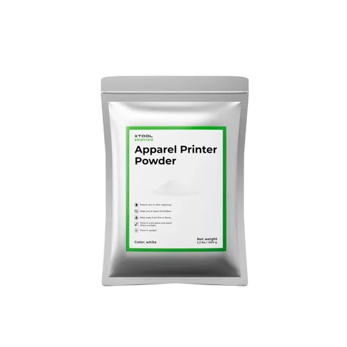 xTool Haftpulver für Apparel Printer (1 kg) - Spezialpulver für den xTool Apparel Printer, bietet gleichmäßige Auftragung und professionelle Ergebnisse. Ideal für verschiedene Materialien und sorgt für weiche, atmungsaktive Drucke mit hoher Haltbarkeit.