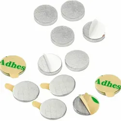 Vasalat - Scheibenmagnet Flach, Magnete Mit Metallscheiben Selbstklebend, Rundmagnet Ø 10mm, Neodym Vernickelt 12-teilig