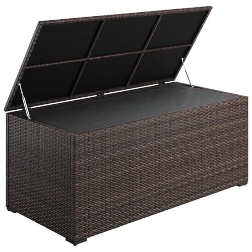 STEELSØN Auflagenbox Serion für den Garten - Auflagenbox aus UV-beständigem Polyrattan mit 615 L Stauraum, wasserdicht und ideal für die Überwinterung von Gartenaccessoires.