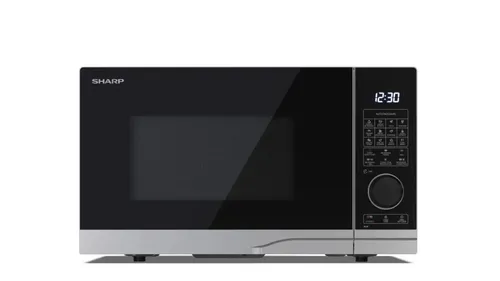 Sharp YC-PC254AE-S 25 Liter Mikrowelle mit Grill & Heißluft - Mikrowelle mit 25 Litern, Grill- und Heißluftfunktion für vielseitiges Kochen und gleichmäßiges Garen, elegantes silbernes Design.