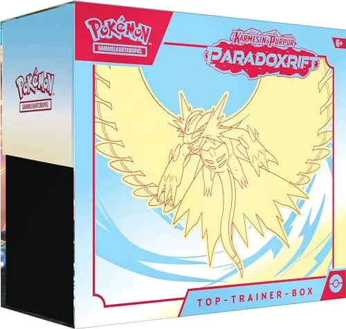 Pokémon-Sammelkartenspiel: Top-Trainer-Box Karmesin & Purpur – Paradoxrift - Sammelkartenspiele: Entdecke 9 Boosterpacks, eine holografische Promokarte und Premium-Zubehör, ideal für Pokémon-Fans, die ihre Sammlung erweitern möchten!