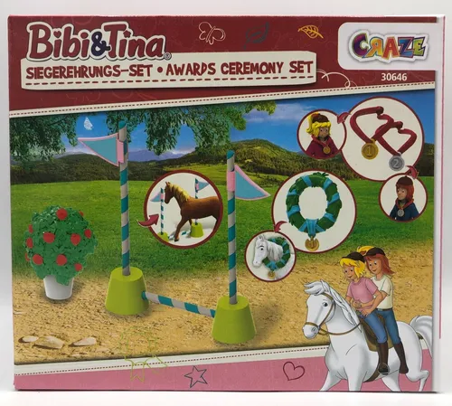 Bibi & Tina Siegerehrungsset CRAZE 30646 Reitturnier Zubehör Medaillen Kranz