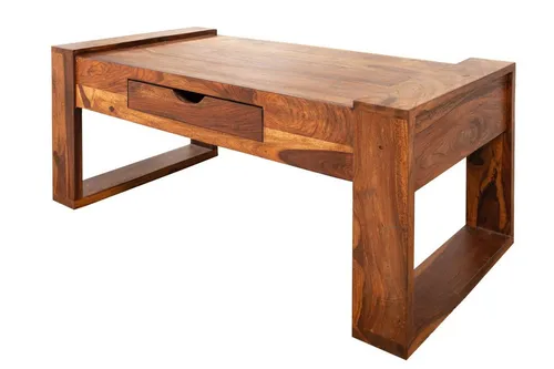 Licht-Erlebnisse Couchtisch CHIKU, mit Schublade aus Holz in Natur 100 x 50 x 40 cm (LxBxH)