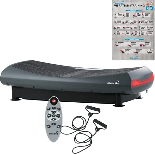 Skandika V2000 4D Vibrationsplatte Grau - Vibrationsplatte mit 4D Vibrationstechnologie bis 35 Hz, Bluetooth-Lautsprecher und 60 Stufen für effektives Ganzkörpertraining in nur 10 Minuten täglich.