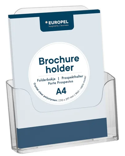 EUROPEL Tisch-Prospekthalter A4 hoch 1 Fach glasklar