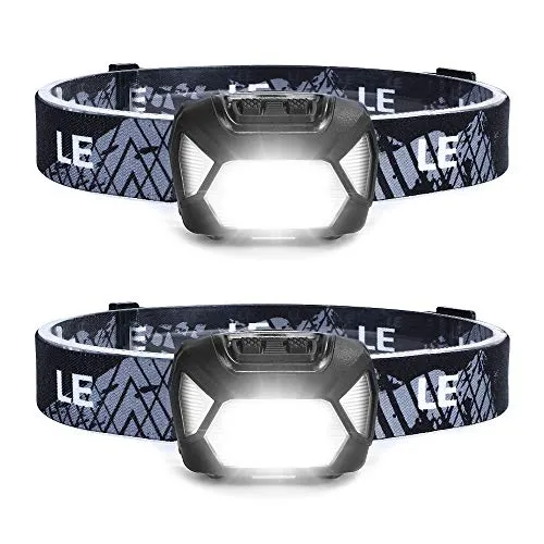 Lepro Stirnlampe 2 Pack - Superhelle LED Kopflampe mit 6 Leuchtmodi - Stirnlampen für Outdoor-Aktivitäten, wasserdicht mit 1300 Lux Helligkeit und bis zu 19 Stunden Laufzeit, ideal für Radfahren, Laufen und Camping.