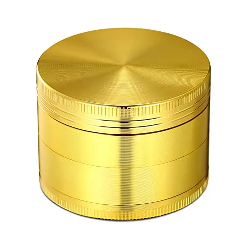 LIHAO Pollen Grinder Crusher für Spice,Kräuter,Gewürze,Herb,Kaffee 4-teiliges Set mit Pollen Scraper (Golden)