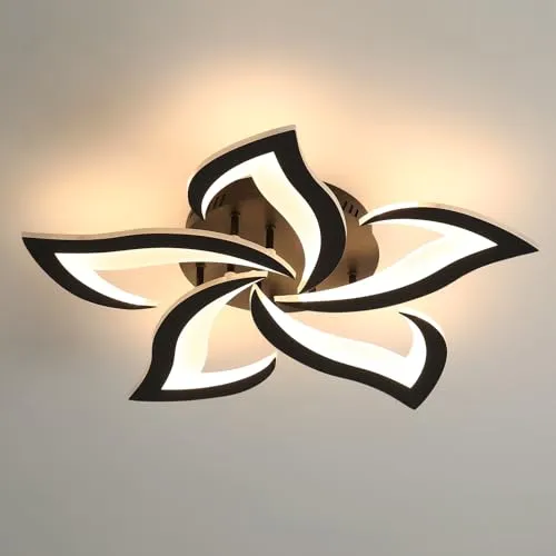 Comely Deckenlampe LED 60cm, 60W - Moderne Blütenblatt Design - Deckenleuchte für Wohnzimmer, Küche und Schlafzimmer mit 6750LM Helligkeit und energiesparendem 3000K warmweißem Licht. Ideal für eine romantische Atmosphäre.