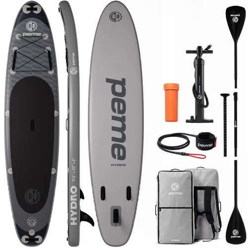 peme Stand Up Paddling Board SUP Hydro 350cm – Allround Paddleboard mit Zubehör - Maximale Stabilität und Tragkraft bis 166 kg! Ideal für Anfänger und Profis. Hochwertige Drop-Stitch Technologie für extreme Steifigkeit. Rutschfeste EVA-Deckmatte für sicheren Stand und einfacher Transport.