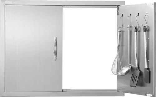 VEVOR Grill-Zugangstür 787 x 609 mm - Doppelte Außenküchentür aus rostfreiem Edelstahl, ideal für Grillinseln, mit benutzerfreundlichem Design und einfacher Installation für ein elegantes Kocherlebnis im Freien.