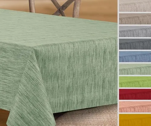 Georginias Abwischbare Wachstuchtischdecke – Oval 140 x 220 cm in Antikgrün - Vielseitige Wachstuchtischdecke in verschiedenen Größen und Formen, pflegeleicht und wasserabweisend. Ideal zum Schutz Ihres Tisches und einfach zu reinigen – perfekt für jeden Anlass!