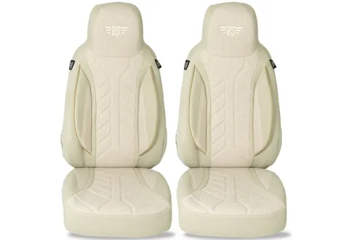 BREMER SITZBEZÜGE für Ssangyong Korando C (ab 2011) – Beige Schonbezüge Set - Praktische Schonbezüge für Fahrer und Beifahrer, atmungsaktiv und pflegeleicht. Ideal für den Schutz Ihrer Sitze im Fahrzeug und einfach zu montieren.
