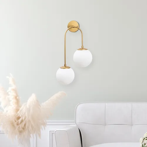 Opviq Jewel FLG Wandleuchte - Wandleuchte in glänzendem Gold, 30 x 24 cm, vereint Eleganz und Funktionalität für jeden Raum, ideal für stilvolle Akzente in Hotels oder Ihrem Zuhause.